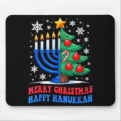 Groovy Merry Chrismukkah Happy Christmas Hanukkah  Mousepad (Vorne)