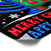 Groovy Merry Chrismukkah Happy Christmas Hanukkah Poster (Ecke)
