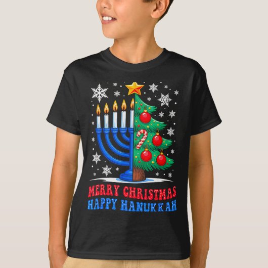 Groovy Merry Chrismukkah Happy Christmas Hanukkah  T-Shirt (Vorderseite)
