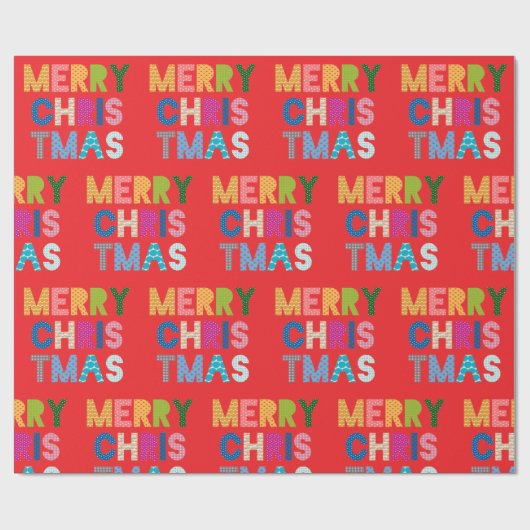 Groovy Merry Christmas Geschenkpapier (Flach)
