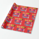 Groovy Merry Christmas Geschenkpapier<br><div class="desc">Groovy Merry Christmas Wrapping Paper</div>