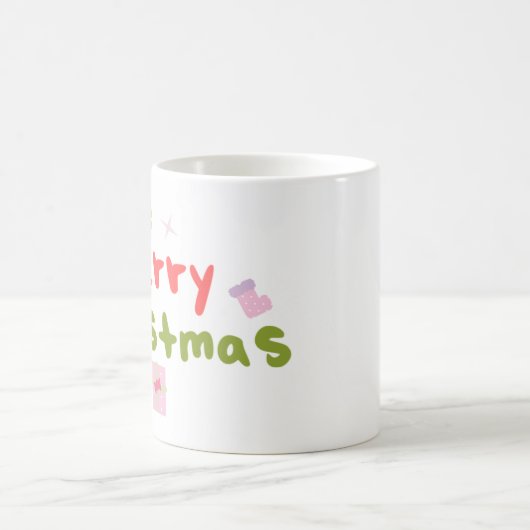 Groovy Merry Christmas Tree Bubble Letters Kaffeetasse (Mittel)