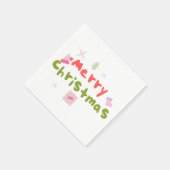 Groovy Merry Christmas Tree Bubble Letters Serviette (Ecke)