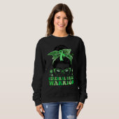Groovy Messy Bun Leopard Green Ribbon Cerebral Pal Sweatshirt (Vorne ganz)