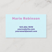 Groovy Metallic Squiggles Pastel Pink Blue Unique Visitenkarte (Rückseite)