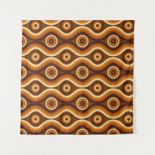 Groovy Mid Century Mod - Erdton Wandteppich (Vorderseite (Horizontal))