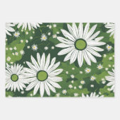 Groovy Mid Century Modern Daisy Floral Geschenkpapier Set (Vorderseite)
