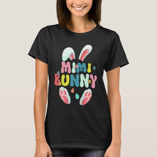 Groovy Mimi Bunny Cute Matching Family Easter T-Shirt (Vorderseite)