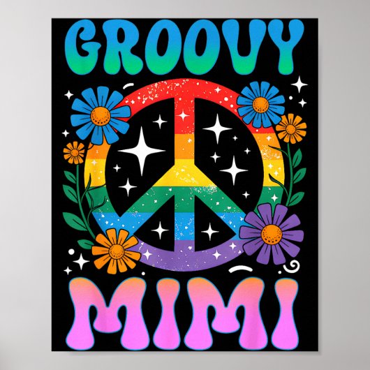 Groovy Mimi Floral Hipe Funny Mother's Day Mom Wom Poster (Vorne)