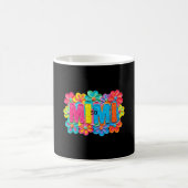 Groovy Mimi-Ton Stil farbenfrohes Blumendesign Kaffeetasse (Mittel)