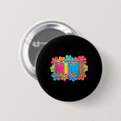 Groovy Mimi Ton Stil Farbige Blumen-Design Button (Vorne & Hinten)
