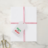 Groovy Minimalistisch Merry and Bright Christmas Geschenkanhänger (Mit Garn)