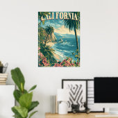 Groovy mit Retro California Poster (Heimbüro)
