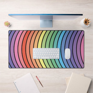 Groovy Mod Farbige Funky Retro Abstrakte Regenboge Schreibtischunterlage