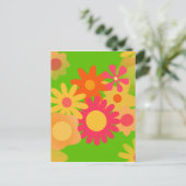 Groovy Mod floral Postkarte (Stehend Vorderseite)