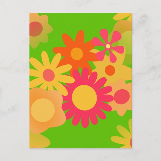 Groovy Mod floral Postkarte (Vorderseite)