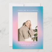 Groovy Mod Pastel Retro Custom Foto Abschluss Ankündigung (Vorderseite)