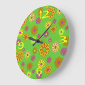 Groovy Mod Pop 70er Blume Power Clock Große Wanduhr (Winkel)