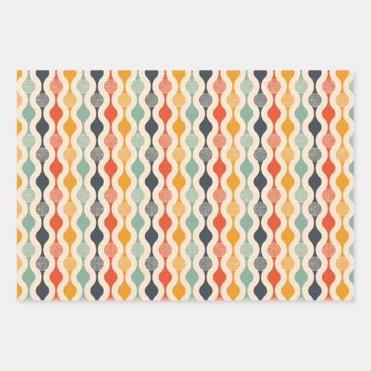 Groovy Mod Stripe Muster Geschenkpapier Set (Vorderseite 2)