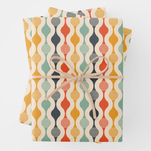 Groovy Mod Stripe Muster Geschenkpapier Set (Beispiel)