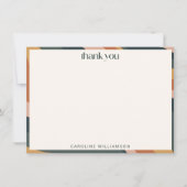Groovy Modern Earth Tone Wavy Stripe Personalized Dankeskarte (Vorderseite)