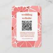 Groovy modern pink daisy wedding begleitkarte (Vorderseite)