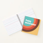 Groovy Modern Retro Bold Curves Personalisiert Notizblock (Innenseite)