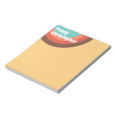 Groovy Modern Retro Farbige Kurven Personalisiert Notizblock (Rotiert)