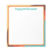 Groovy Modern Retro Farbige Kurven Personalisiert Notizblock (Vorderseite)
