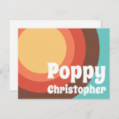 Groovy Moderne Retro farbenfrohe Kurven kühl freun Mitteilungskarte (Vorne/Hinten)