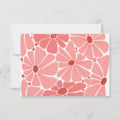 Groovy moderne rosa Hochzeit RSVP Karte (Rückseite)