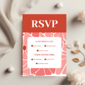 Groovy moderne rosa Hochzeit RSVP Karte