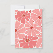 Groovy moderne rosa Hochzeit RSVP Karte (Rückseite)