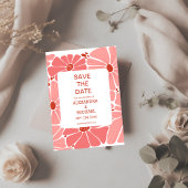 Groovy moderne rosa Hochzeit Save The Date