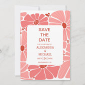 Groovy moderne rosa Hochzeit Save The Date (Vorderseite)
