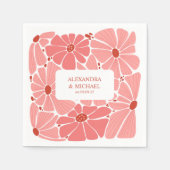 Groovy moderne rosa Hochzeit Serviette (Vorderseite)