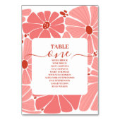 Groovy moderne rosa Hochzeit Tischnummer (Vorderseite)