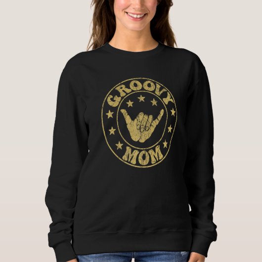 Groovy Mom 70s Aesthetic Nostalgia 1970's Retro Mo Sweatshirt (Vorderseite)