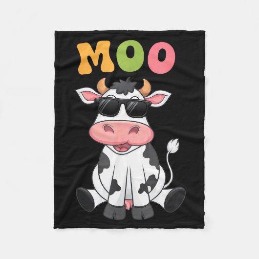 Groovy Moo Cow - Funny Farmer Cow Men Women Kids B Fleecedecke (Vorderseite)