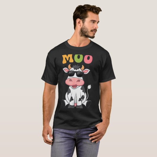 Groovy Moo Cow - Funny Farmer Cow Men Women Kids B T-Shirt (Vorne ganz)