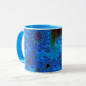 Groovy Moody Blue Fraktal Mandelbrot Spirals Tasse (Vorderseite Links)