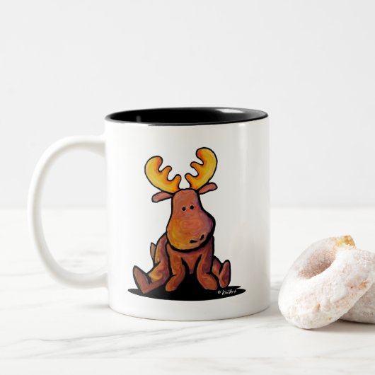 Groovy Moose Zwei-Tone-Kaffee-Tasse Zweifarbige Tasse (Mit Donut)