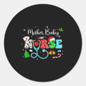 Groovy Mother Baby Nurse Christmas Matching Xmas N Runder Aufkleber (Vorderseite)