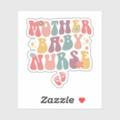 Groovy Mother Baby Nurse, Postpartum Nurse Aufkleber (Blatt)
