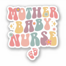 Groovy Mother Baby Nurse, Postpartum Nurse Aufkleber