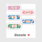 Groovy Motivierend Pflaster - Retro Healing Vibes Aufkleber (Blatt)