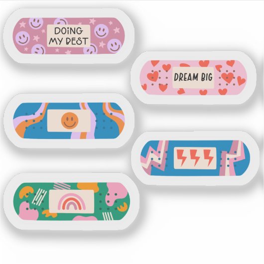 Groovy Motivierend Pflaster - Retro Healing Vibes Aufkleber (Vorderseite)