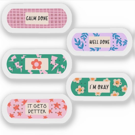 Groovy Motivierend Pflaster - Retro Healing Vibes Aufkleber (Vorderseite)