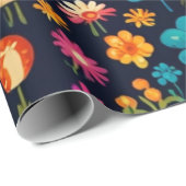 Groovy Mushroom & Blume Muster Geschenkpapier (Rolleneckpunkt)