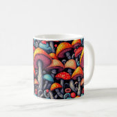 Groovy Mushroom Magic Retro Tasse (VorderseiteRechts)